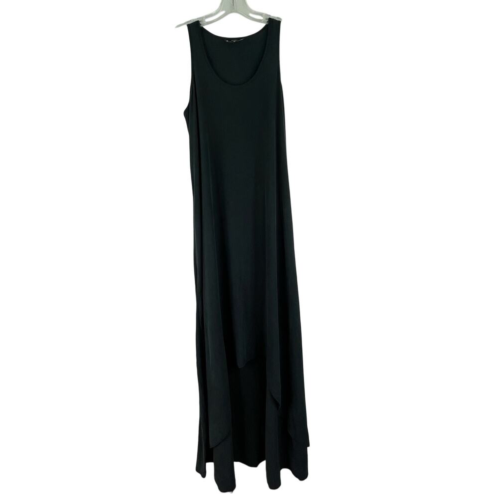 Lord + Taylor 424 Fifth Black Sleeveless Maxi High-Low 100% Modal Dress Small